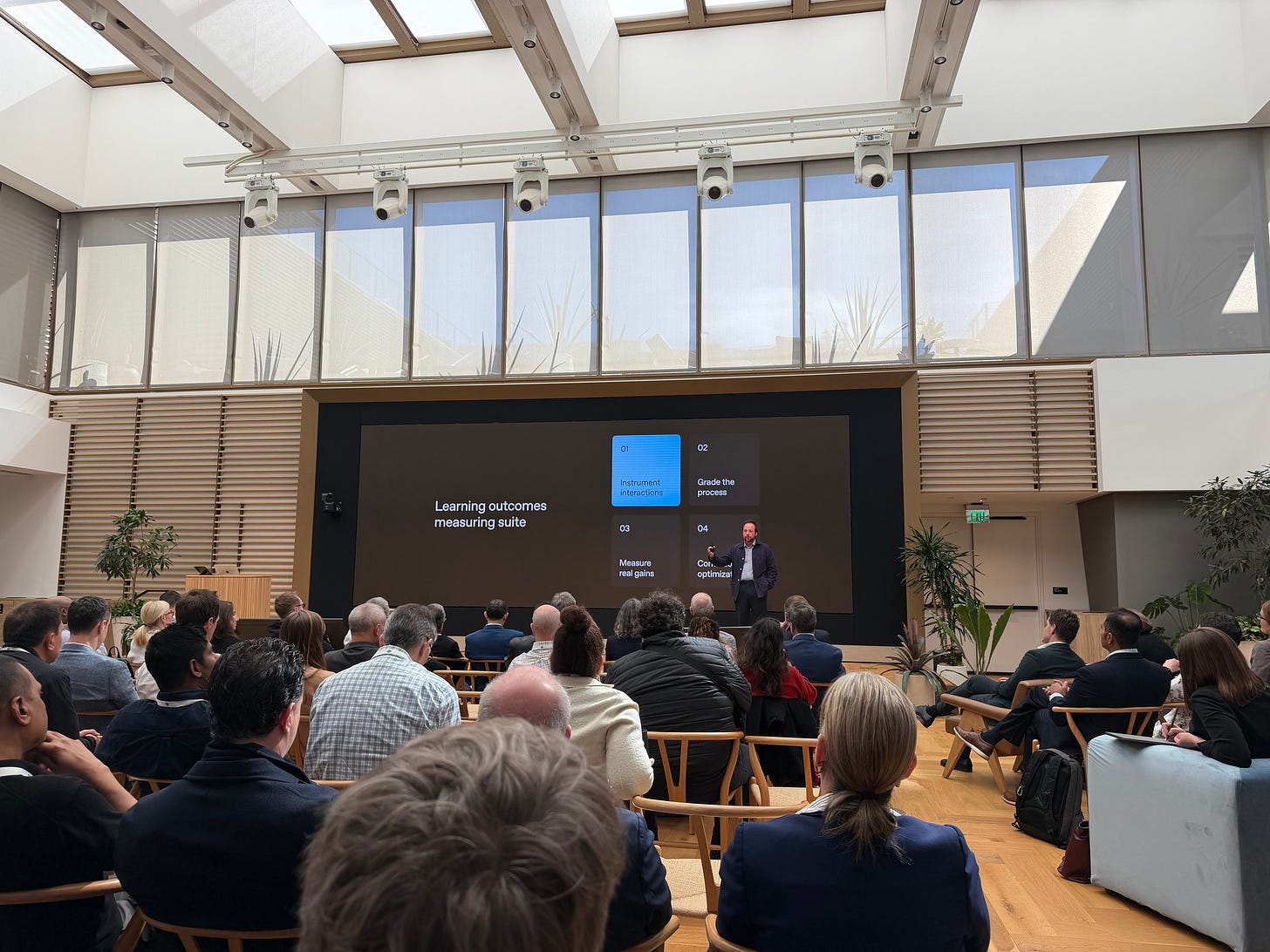 James Donovan presenting the learning outcomes measurement suite