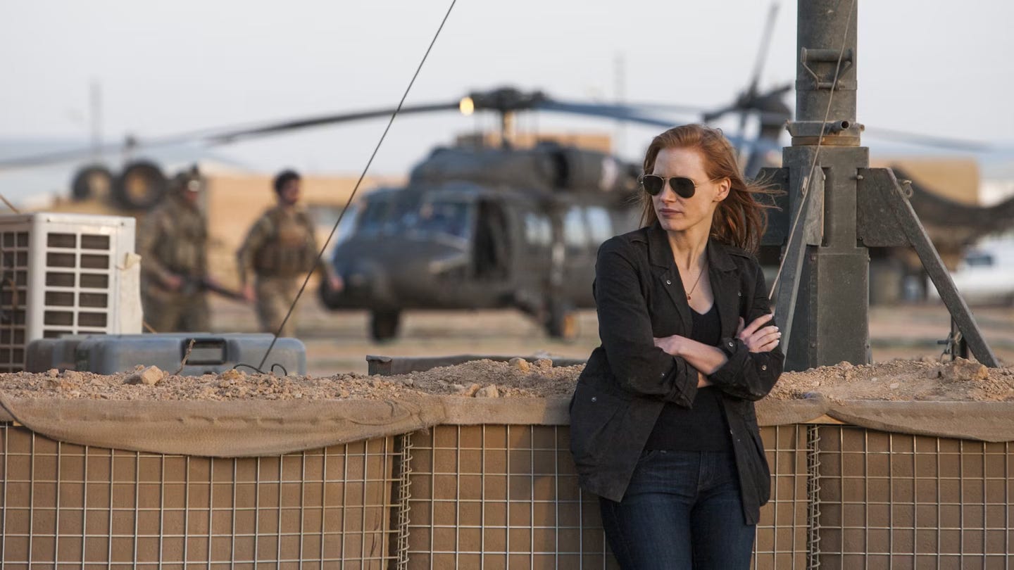 Jessica Chastain in Kathryn Bigelow's Zero Dark Thirty.