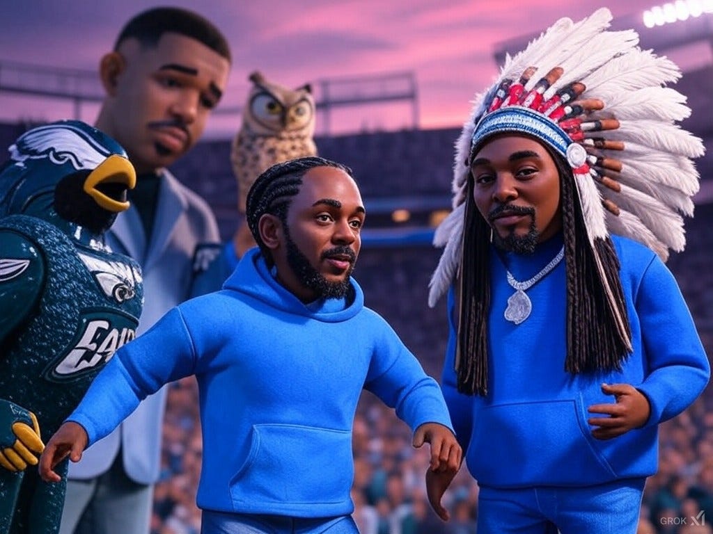 Kendrick at the Super Bowl. Kendrick at the Super Bowl.