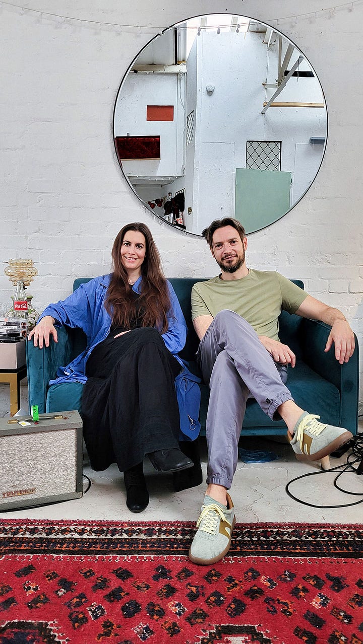 Photo of Violeta Vicci and Bruno Bavota and their new album cover