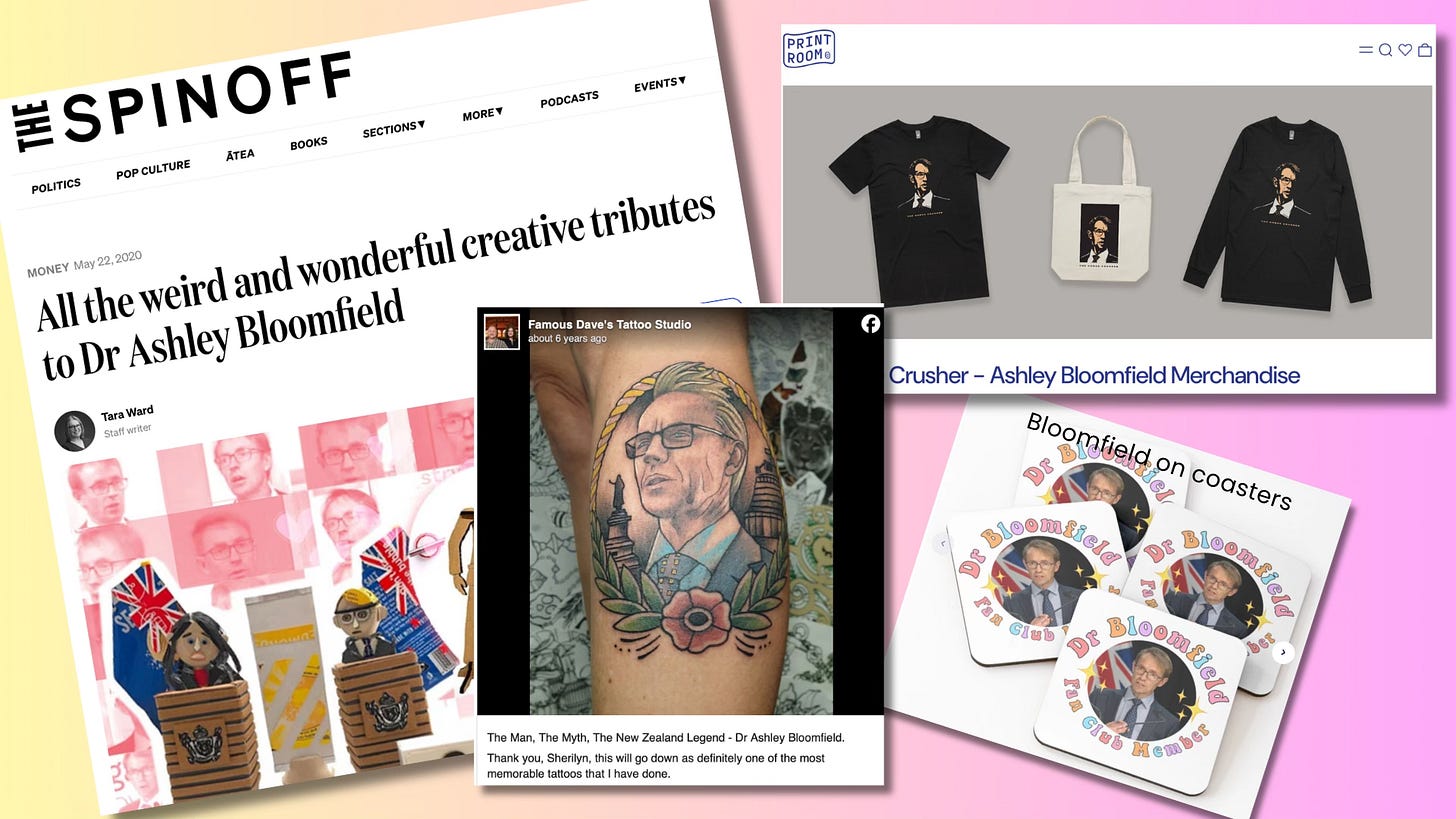 In 2020, Ashley Bloomfield was curated into a cult icon, and FAST. Why?