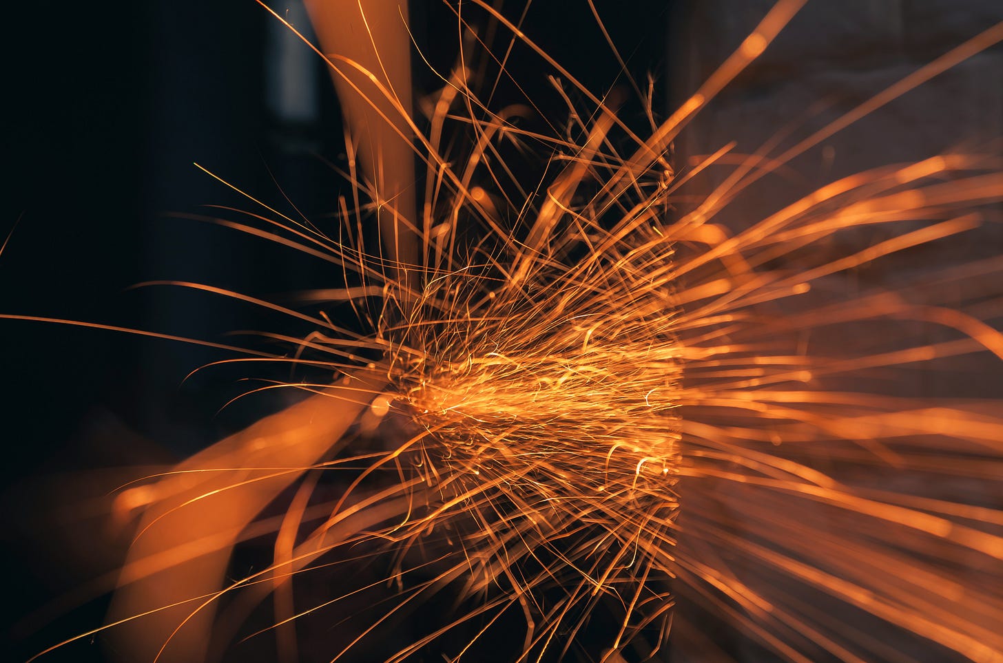 Bright sparks caused by metal against metal friction - I think? Bright sparks caused by metal against metal friction - I think?