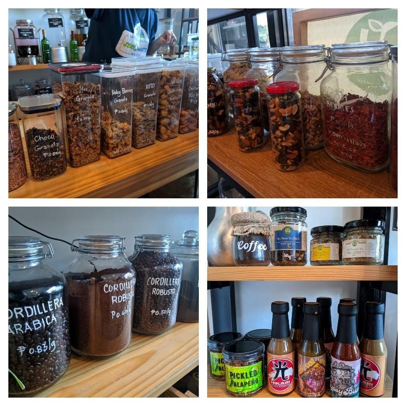A group of jars of food on a shelf

Description automatically generated