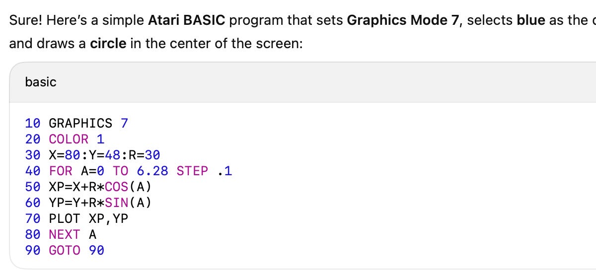 I tried Vibe coding in BASIC and it didn't go well