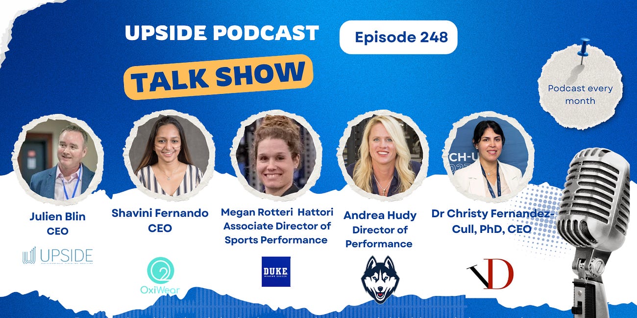 🔥Upside Chat with Female Sports Experts: Andrea Hudy (UCONN), Megan Rottler Hattori (Duke University), Christy Fernandez-Cull (DaVinci Wearables), Shavini Fernando (OxiWear)
