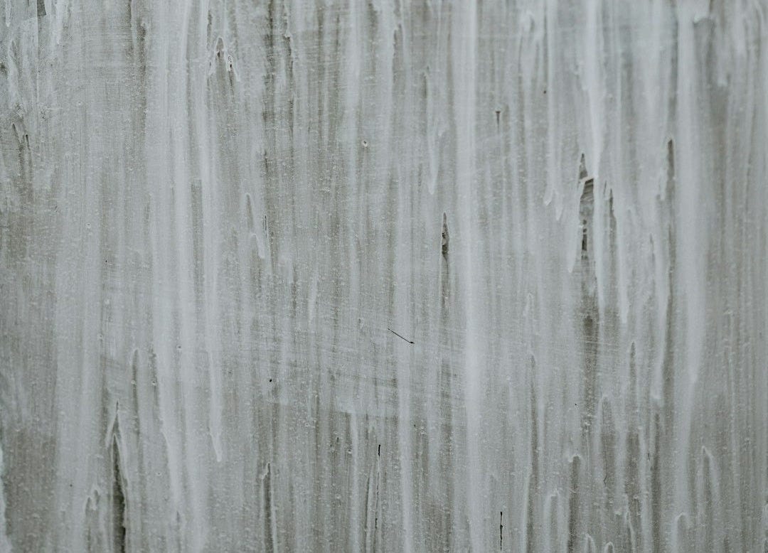 a red fire hydrant sitting in front of a wall covered in ice