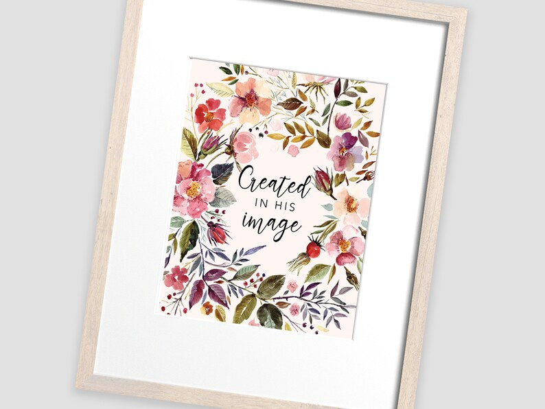 Created in His Image Digital Print  for girls image 1