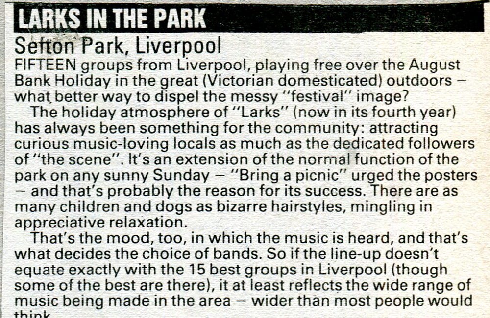 Larks in the Park, 1983