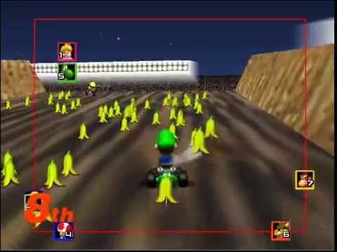 Mario Kart 64 - Spamming infinite bananas on Wario Stadium - YouTube
