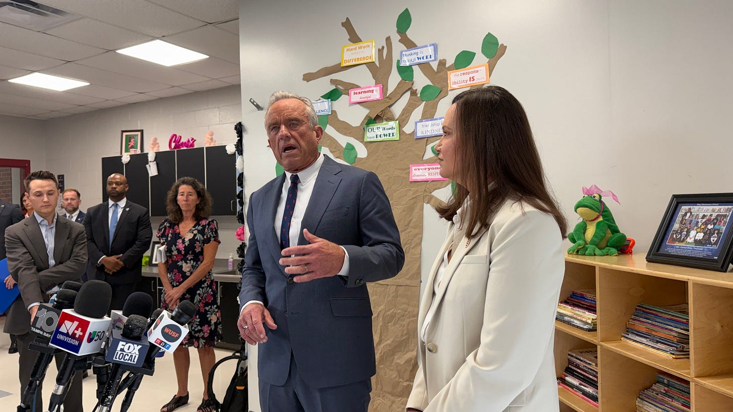 Sec. Kennedy, Sen. Moody visit Tampa elementary to highlight school nutrition efforts | WFLA Sec. Kennedy, Sen. Moody visit Tampa elementary to highlight school nutrition efforts | WFLA