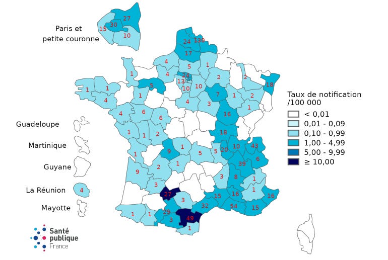 Measles in France 2025