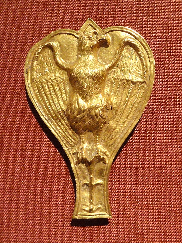 A Roman aquila ornament; the original design of the Great Seal of the United States.