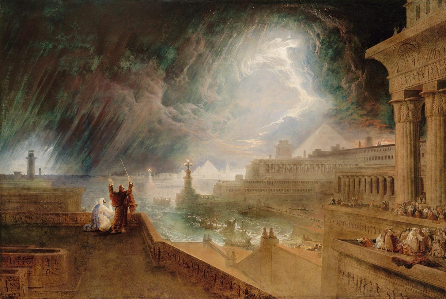 Seventh Plague of Egypt (1823). Oil on canvas, 144.1 x 214 cm. Museum of Fine Arts, Boston