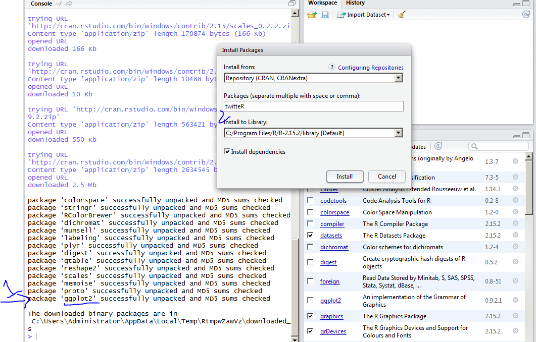 twitteR package R Rstudio twitteR package R Rstudio windows analytics
