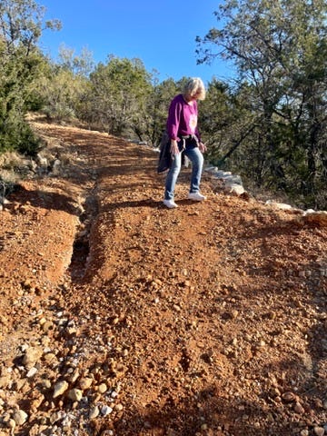 My photos of Sandy on the steep hill.