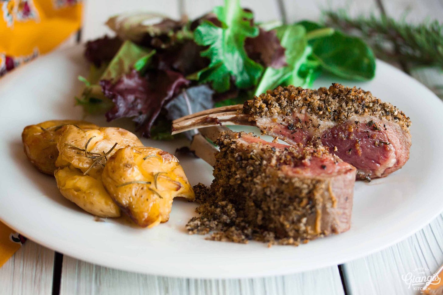 Pepper Crusted Racks of Lamb with Horseradish Creme Fraiche