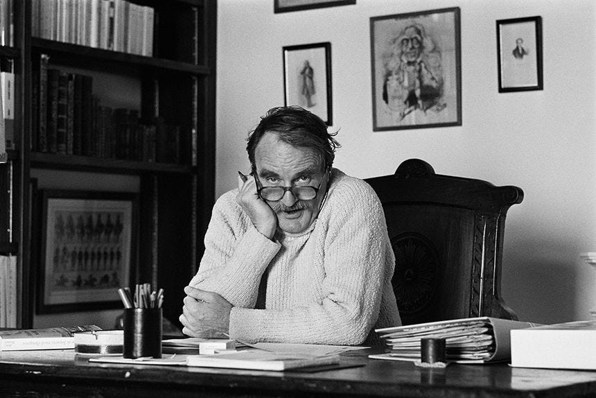 The Camp of Saints author Jean Raspail at home in 1981 (Getty)