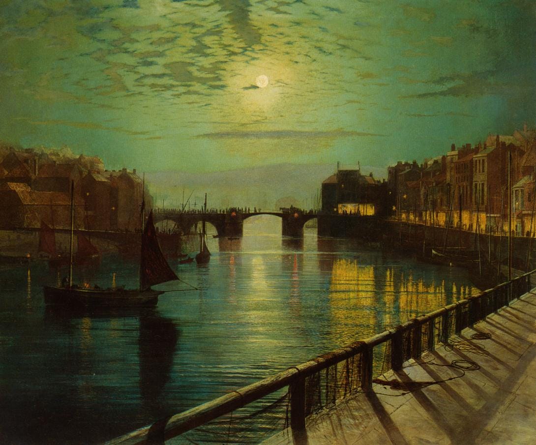 Whitby Harbor by Moonlight by John Atkinson Grimshaw – Artchive