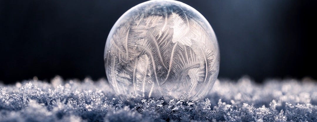 focus photo of round clear glass bowl