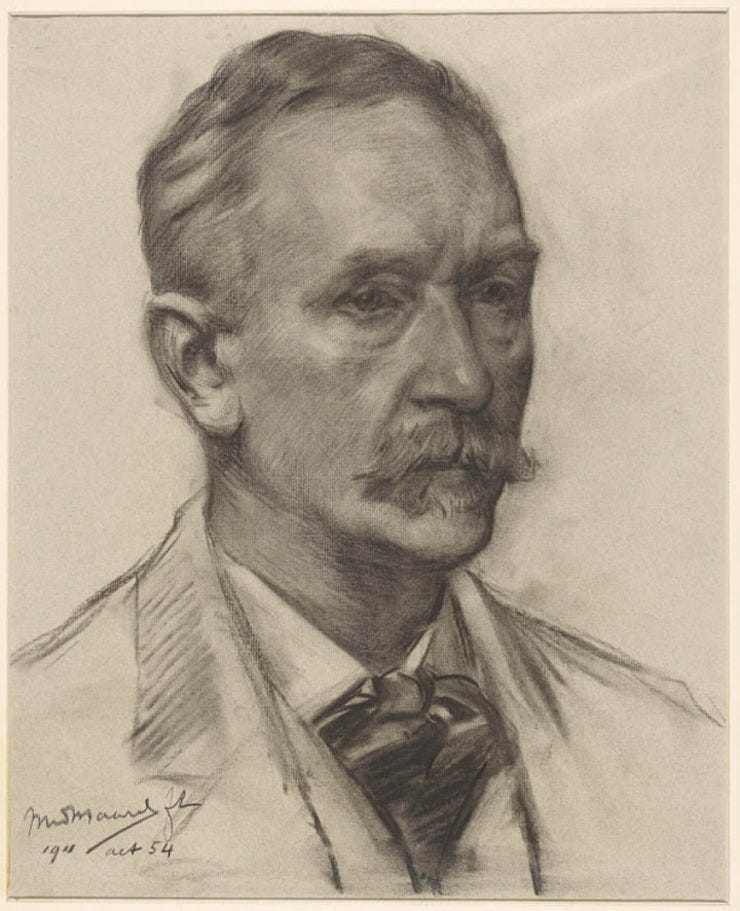 'Zelfportret' 1911 - zwart krijt: Marinus van der Maarel (herkomst: coll. Rijksmuseum, Amsterdam)