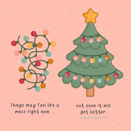 May be a doodle of christmas tree and text
