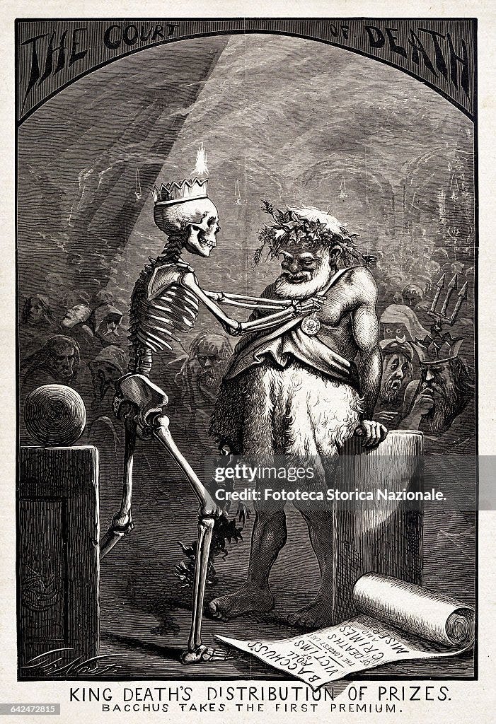 to Bacchus the first prize. Print satirical by Thomas Nast against ...