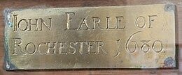 The coffin plate removed from Rochester's coffin