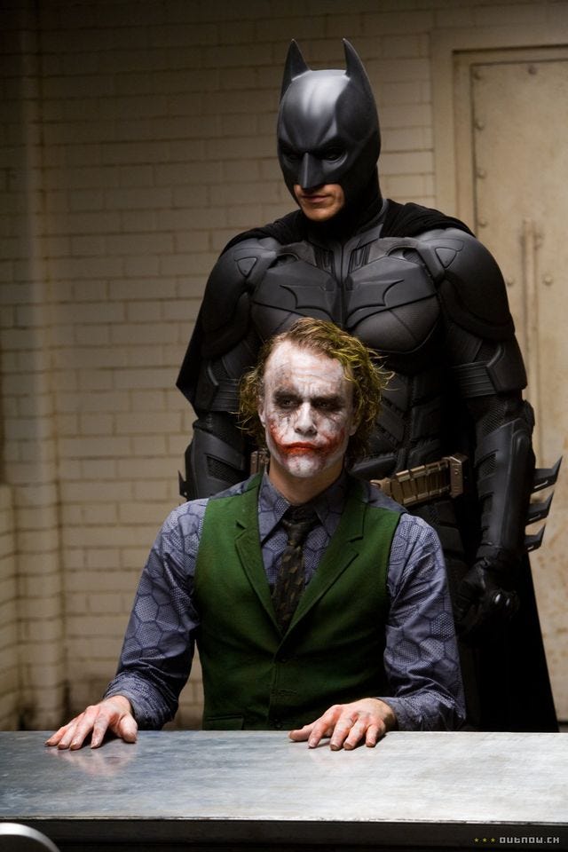 Christian Bale thought Heath Ledger's Dark Knight performance was "much  more interesting" than his own