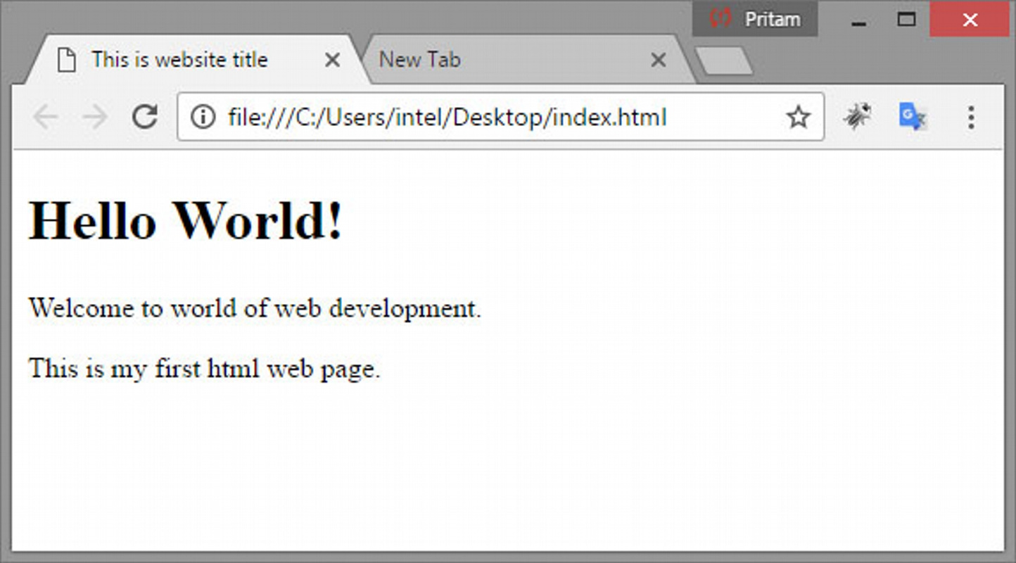 Sample Helloworld Html Page Aprenda HTML - Alexandre Quadros 07