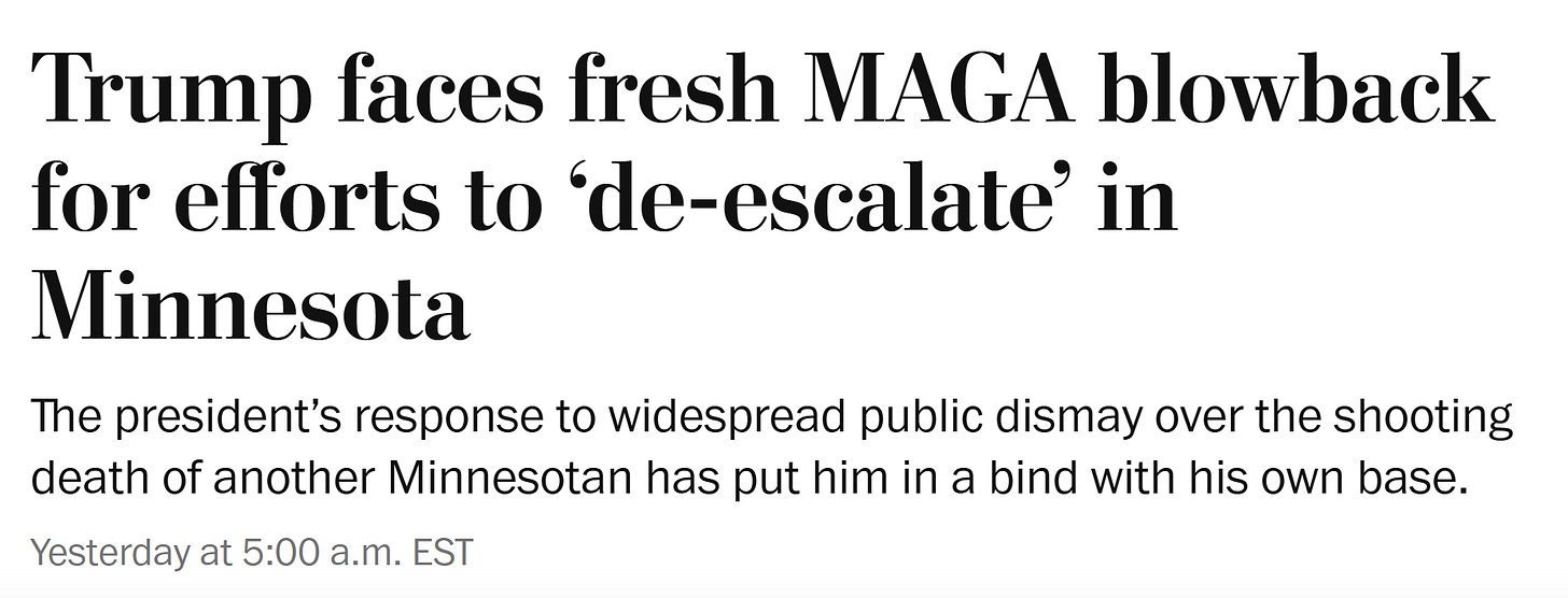 Trump faces fresh MAGA blowback for efforts to 'de-escalate' in Minnesota