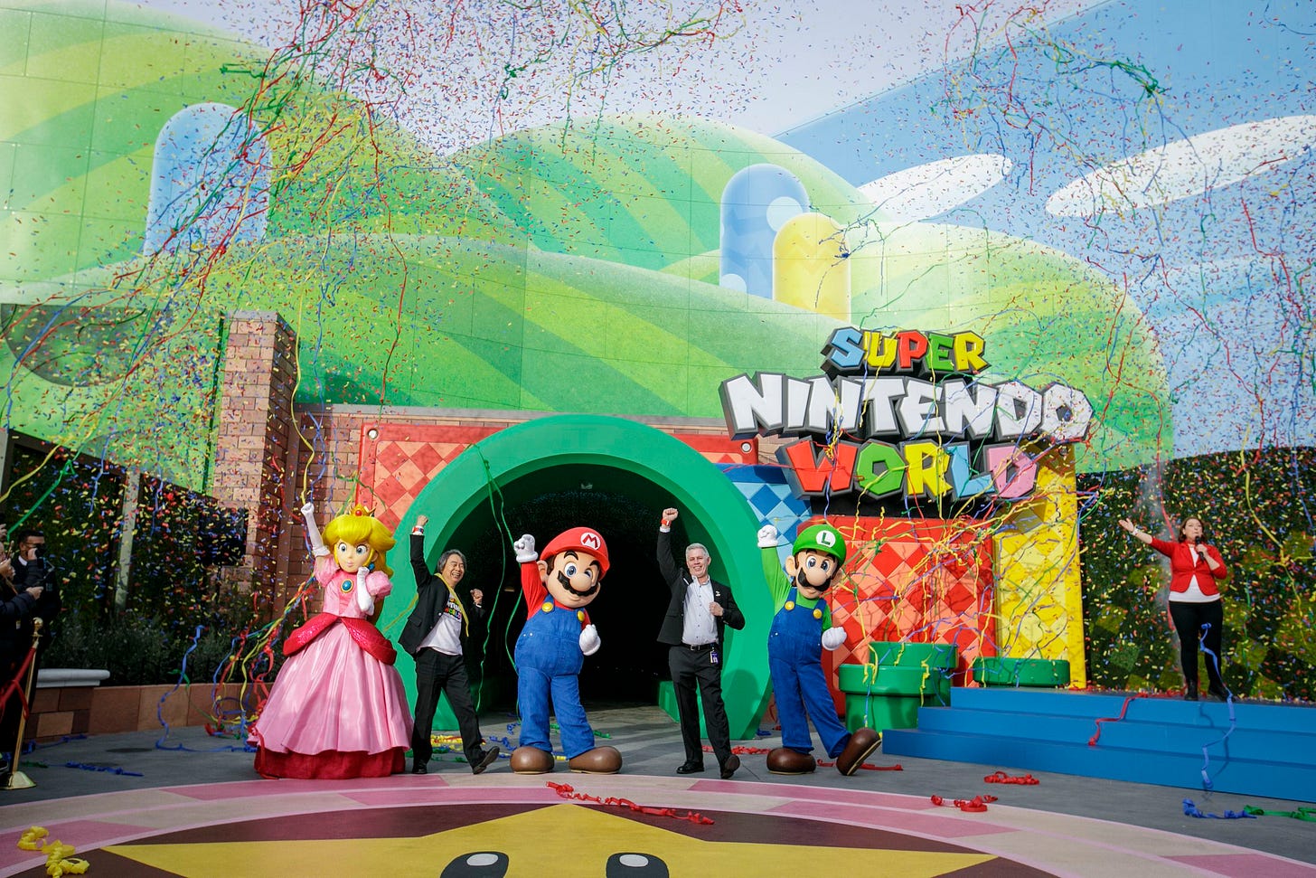 A photo of the Grand Opening of Super Nintendo World at Universal Studios Hollywood in Universal City, California, on February 17th, 2023.