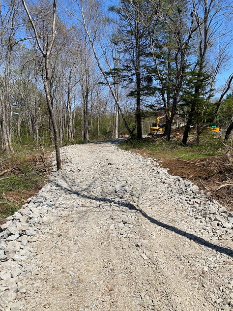 Views of the first version of the driveway