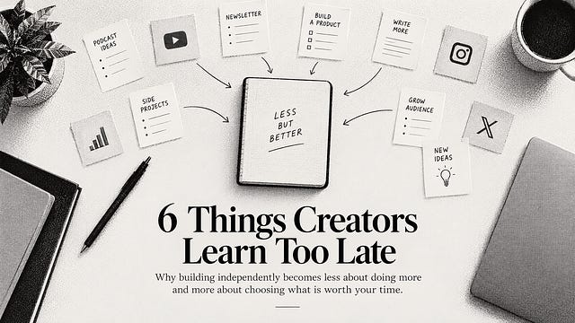6 Things Independent Creators and Founders Learn Too Late