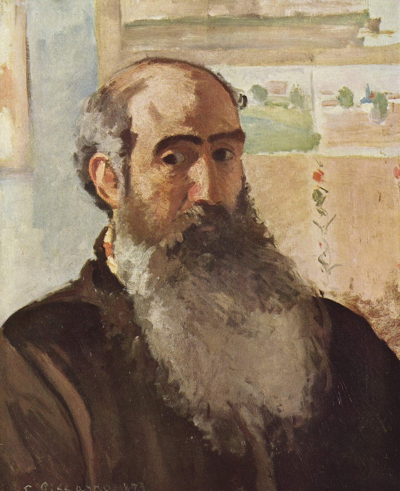 Camille Pissarro self portrait, oil painting of the Impressionist father of five painter sons