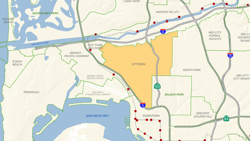 San-Diego-Uptown-Community-Map-Boundries - Mission Hills Business  Improvement District