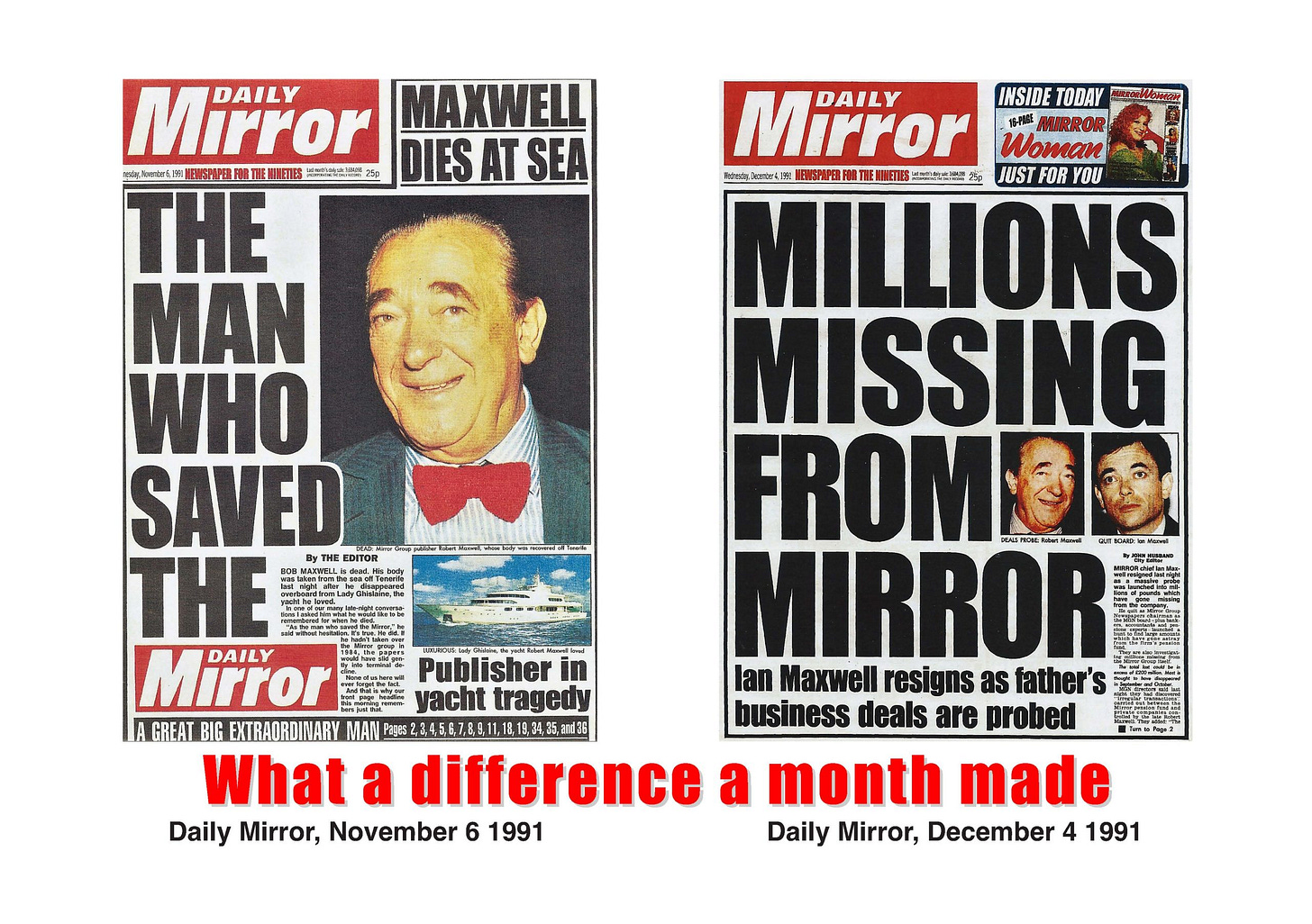 Maxwell's downfall - Association of Mirror Pensioners Maxwell's downfall - Association of Mirror Pensioners