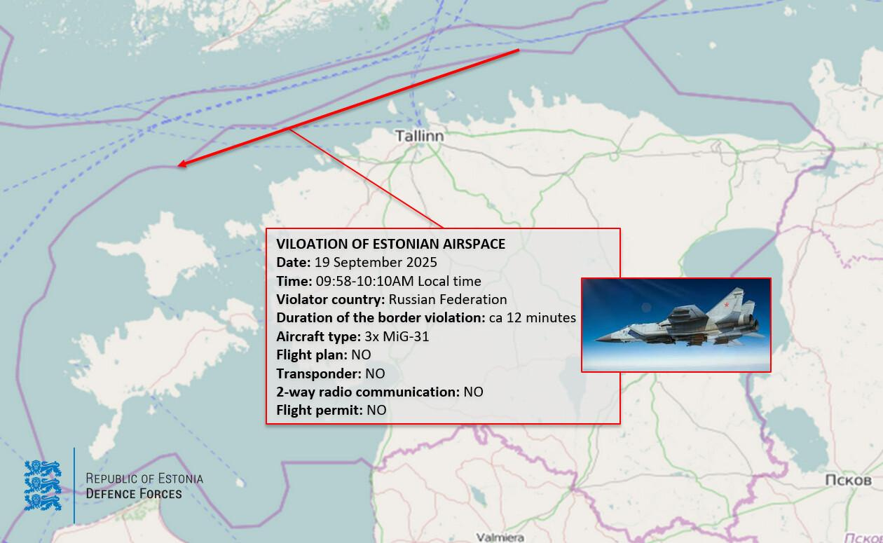 Estonia releases flight path of Russian jets that violated its airspace | News | ERR Estonia releases flight path of Russian jets that violated its airspace | News | ERR