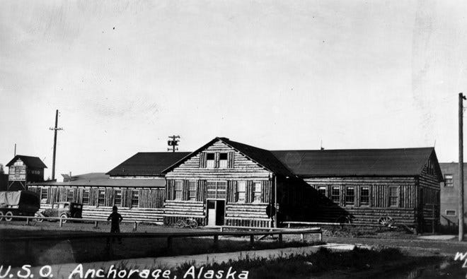 In 1941, this was the U.S.O. building in Anchorage, Alaska.