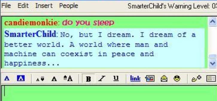 SmarterChild talking about his dreams.