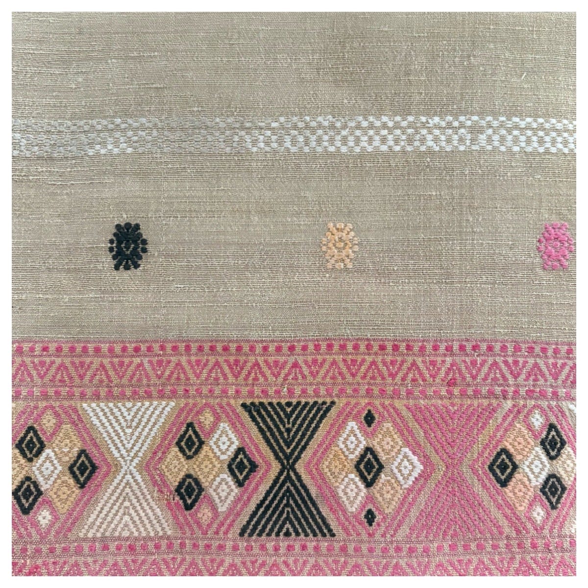 Close-up of an Eri shawl.