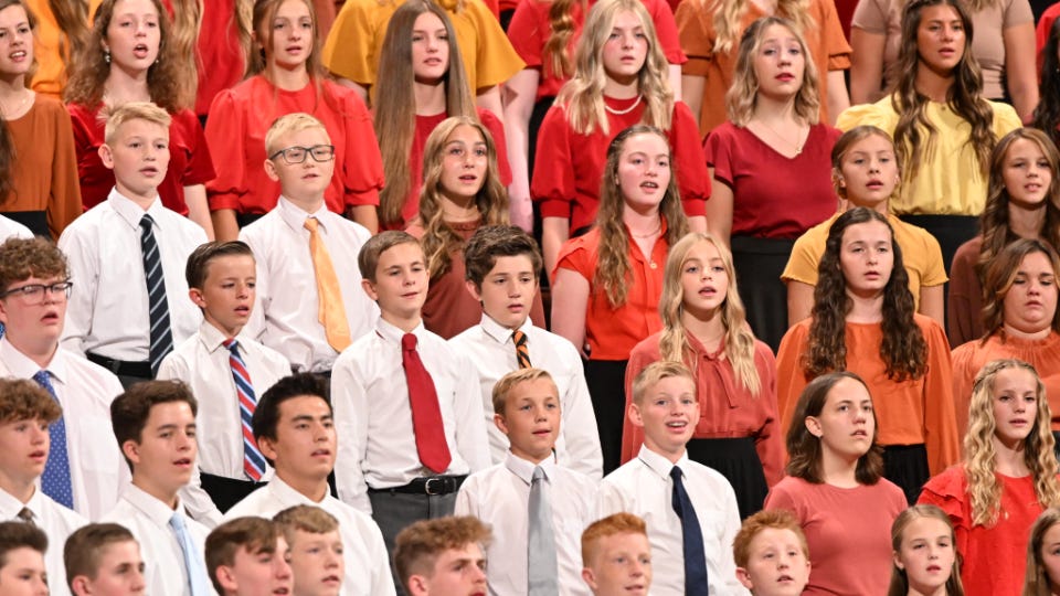 Children's and youth choir singing Children's and youth choir singing