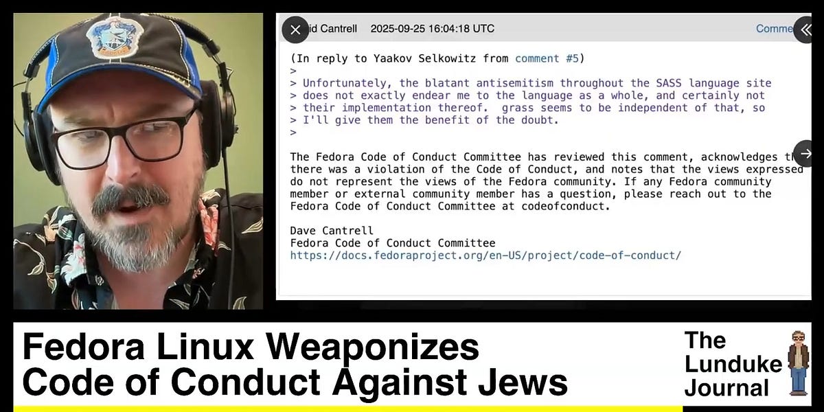 Fedora Linux Weaponizes Code of Conduct Against Jews