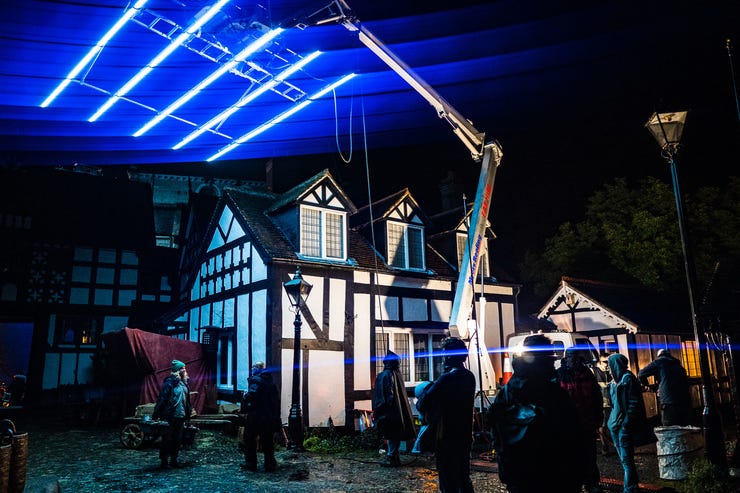 My studio lit up as they film a new Great Expectations for TV