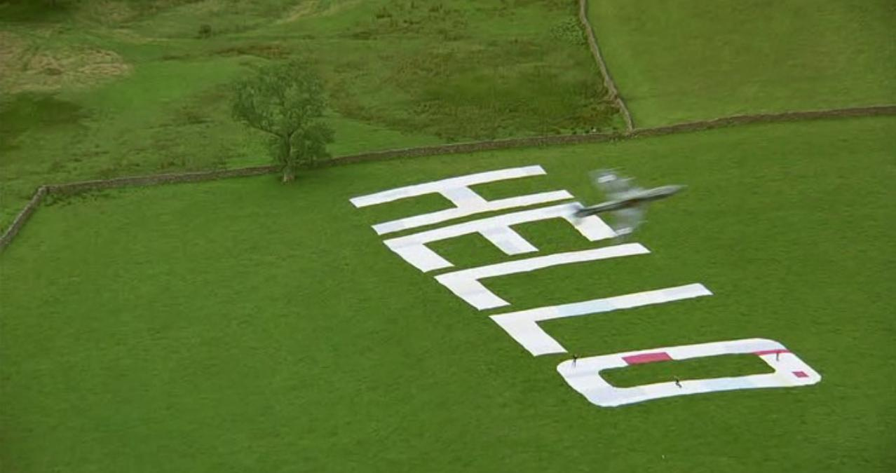 In 28 Days Later (2002), the survivors wasted much fabric to make the big " HELLO" This could have been avoided by making it say "HI" instead and maybe  they would still have