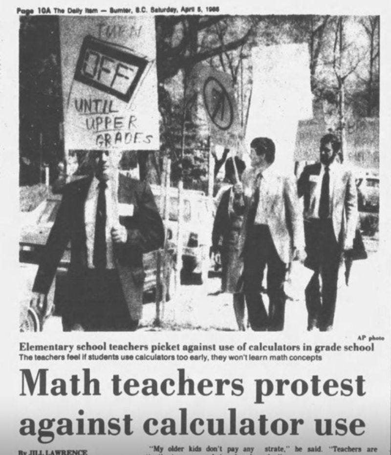 Dominic McGregor on LinkedIn: 1988: Protest over use of calculators in school. 2023: Protest of schools… | 14 comments Dominic McGregor on LinkedIn: 1988: Protest over use of calculators in school. 2023: Protest of schools… | 14 comments