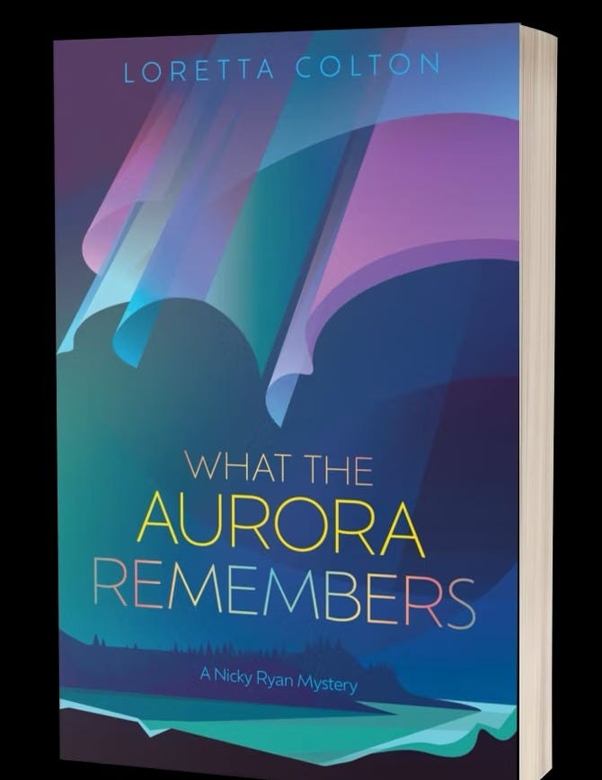 Photo of the book titled "What the Aurora Remembers: A Nicky Ryan Mystery" by Loretta Colton