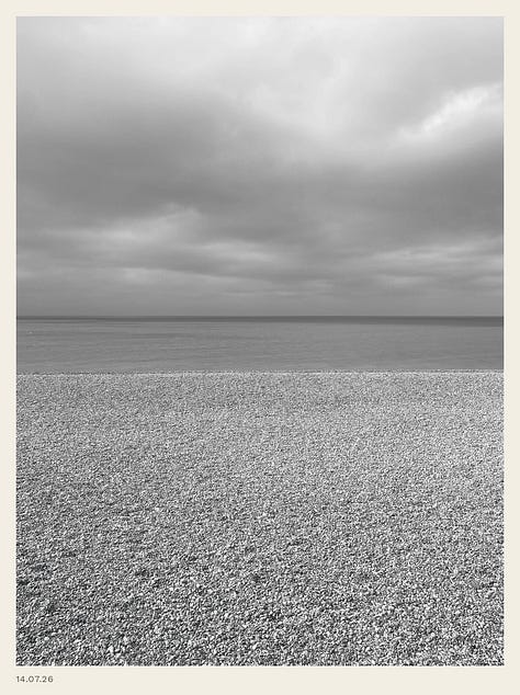 3 view of the English coast, in colour and monochrome
