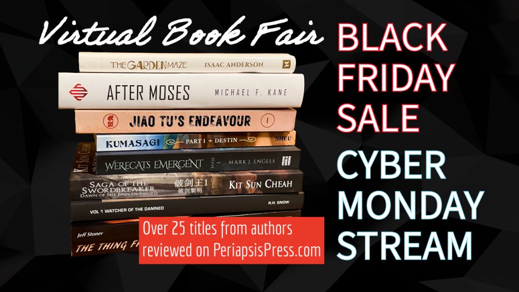 Virtual Book Fair 2025 Black Friday Sale Cyber Monday Stream Promo Image