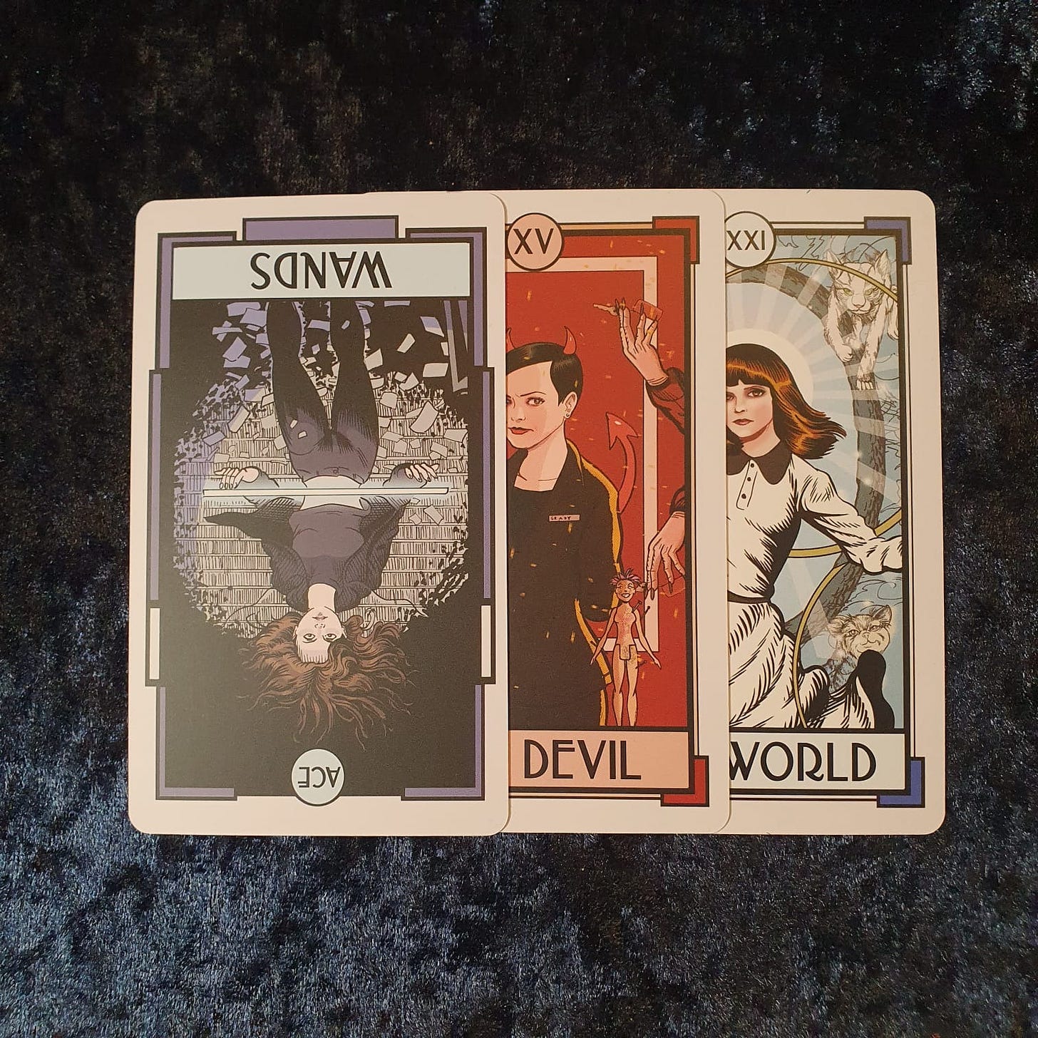 The upside down Ace of Wands from the Cat Full of Spiders deck The upside down Ace of Wands from the Cat Full of Spiders deck