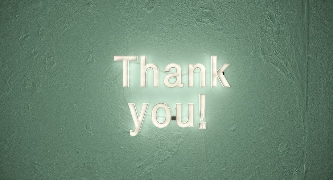 thank you! text